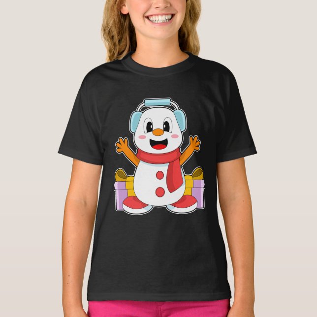 Camiseta Música de Natal de Snowman (Frente)
