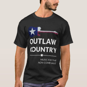 Camiseta Música De Outlaw Country Para A Violão Não-Conform