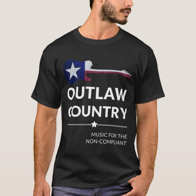 Camiseta Música De Outlaw Country Para A Violão Não-Conform (Frente)