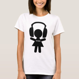 Camiseta Música de Techno dos fones de ouvido