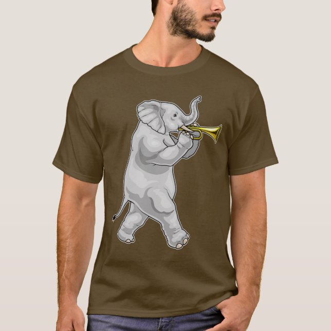Camiseta Música de trompete de elefante (Frente)