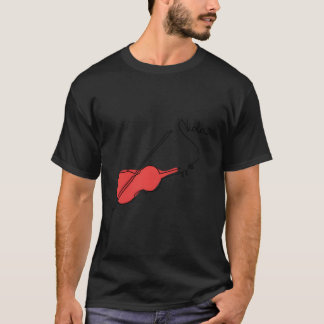 Camiseta Música de Viola Orquestra de Viola de Uma Linha