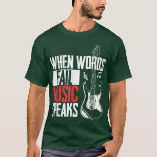 Camiseta Música de violão sobe quando as palavras falham mú