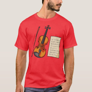 Camiseta Música De Violino E Folha