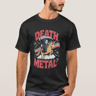 Camiseta Música Death Metal Ceifador Sombrio Unicórnio Arco
