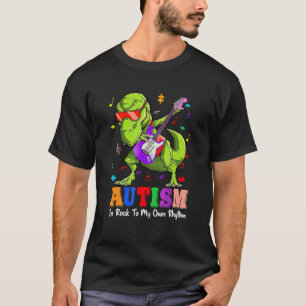 Camiseta Música Dinossauro Orgulhoso Autismo Conscientizaçã