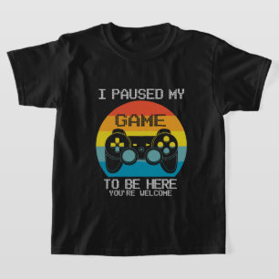 Camiseta música divertida pause gamer de jogos word art un