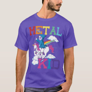 Camiseta Música do Menino de Metal Unicórnio Sombrio Rocker