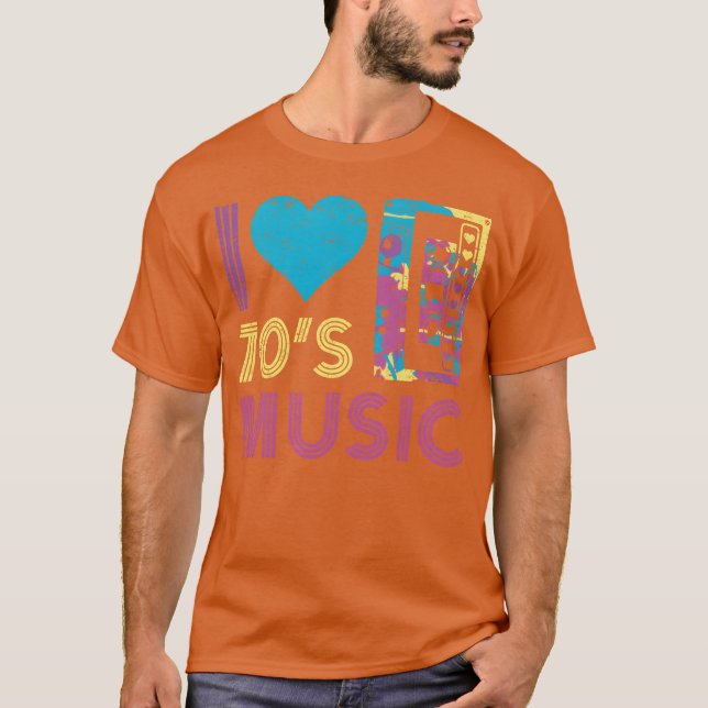 Camiseta Música dos anos 70 eu adoro Cassete de Música Músi (Frente)