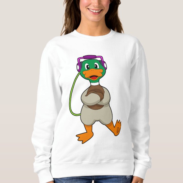 Camiseta Música dos fones de ouvido do Duck (Frente)
