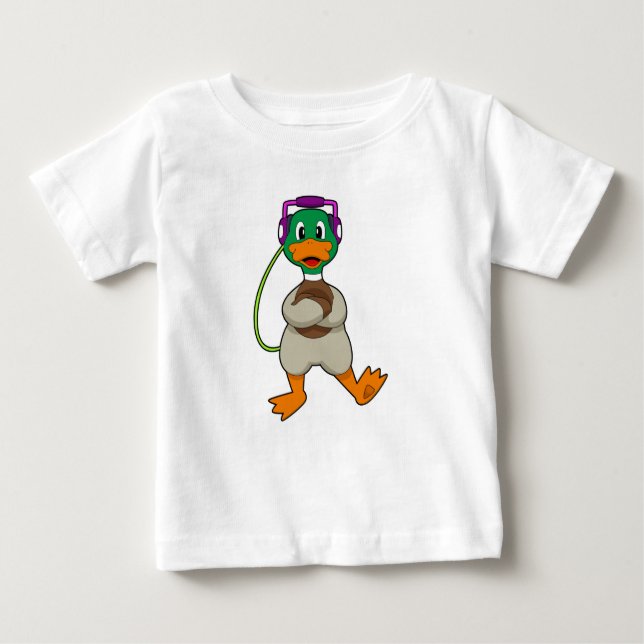 Camiseta Música dos fones de ouvido do Duck (Frente)