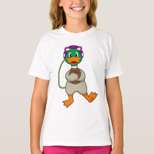 Camiseta Música dos fones de ouvido do Duck