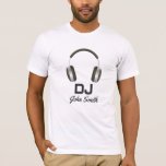 Camiseta Música dos fones de ouvido do nome do disco-jóquei<br><div class="desc">Os fones de ouvido do disco-jóquei de DJs com nome refrigeram camisas.</div>