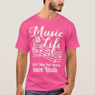 Camiseta Música É A Vida Por Isso Que Nossos Corações Têm G