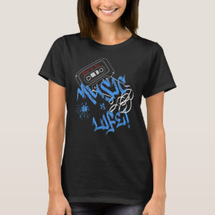 Camiseta Música é a vida retro cassete vintage parece velha