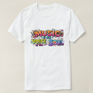 Camiseta Música é a Voz da Alma Arte Pop Retro