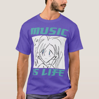 Camiseta Música é anime da vida