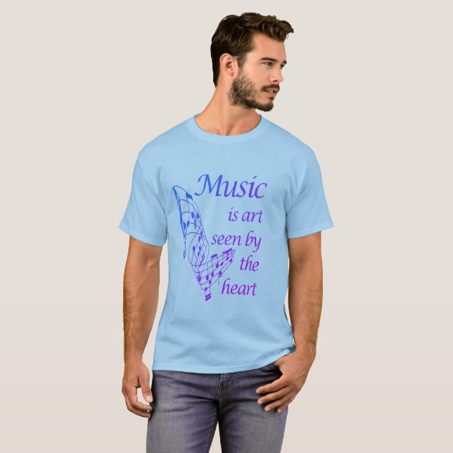 Camiseta Música é arte vista pela citação inspiracional do  (Frente Completa)