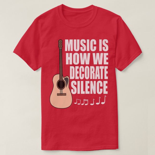Camiseta Música é como nós decoramos o silêncio violão acús (Frente do Design)