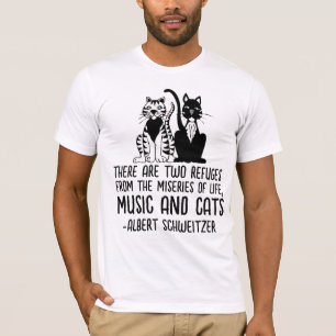 CAMISETA MÚSICA E GATOS, ALBERT SCHWEITZER CAT QUOTE