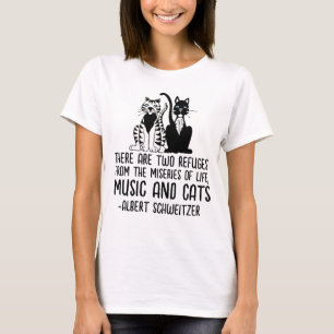 CAMISETA MÚSICA E GATOS, ALBERT SCHWEITZER CAT QUOTE