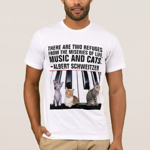 CAMISETA MÚSICA E GATOS, ALBERT SCHWEITZER CITE CAT