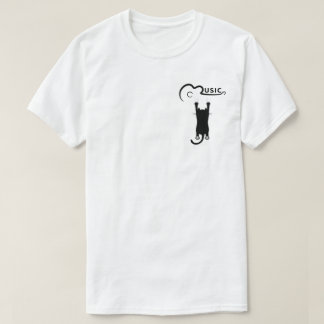 Camiseta Música É Medicina - Design de Violão de Gato Bonit