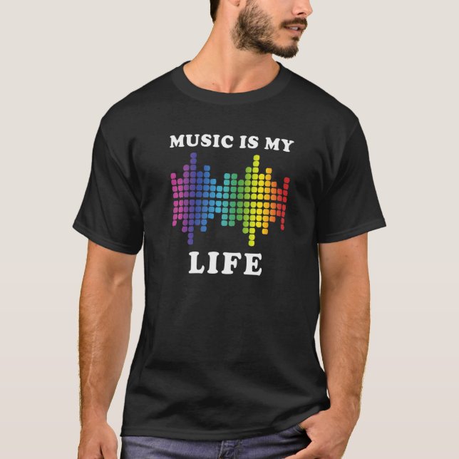 Camiseta Música É Meu Equalizador De Vida Dj Legal (Frente)