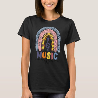 Camiseta Música É Meu Jam Boho Rainbowmusic Colorido Rainbo