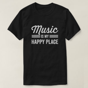 Camiseta Música É Meu Lugar Feliz De Música