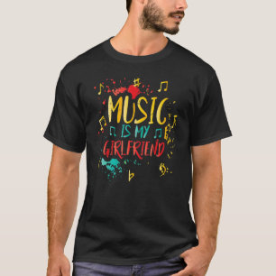 Camiseta Música É Meu Namorada Professor Piadas Músico