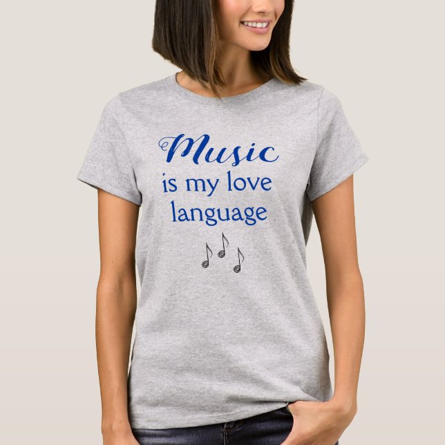 Camiseta Música é minha língua de amor Camisa-T feminina (Frente)