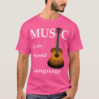 Camiseta Música É Minha Segunda Língua - Arte Acústica De V