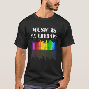 Camiseta Música É Minha Terapia Equalizador DJ Divertido Mu