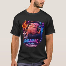 Música É Minha Terapia Neon Gráfico Cérebro Lounge