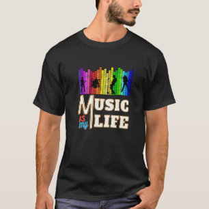 Camiseta Música é Minha Vida Com Guitarrista, Cantor, Piano