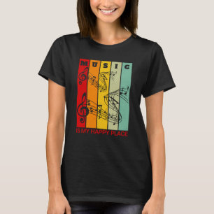 Camiseta Música é o meu feliz lugar artistas músicos cantor