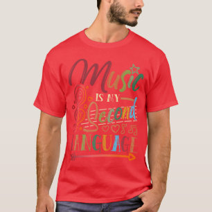 Camiseta Música é o meu segundo idioma gi de música Design