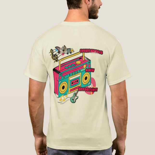 Camiseta Música é o pulso da vida. (Verso)