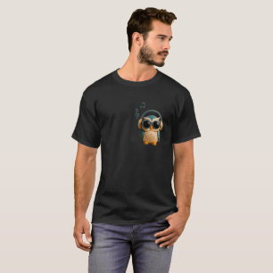 Camiseta Música É Vida Coruja 3D Fofo & Tipografia Rosa Ous