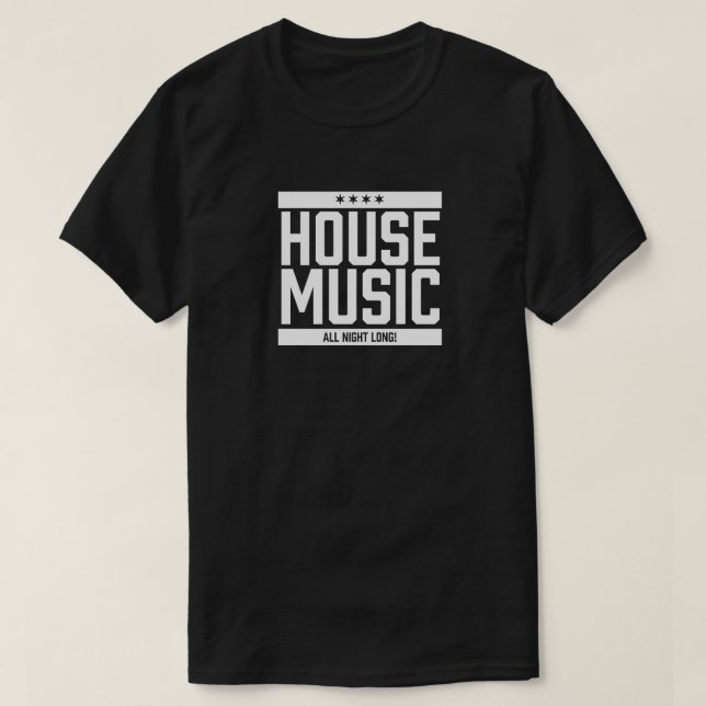 Camiseta Música em Casa por toda a noite (Frente do Design)