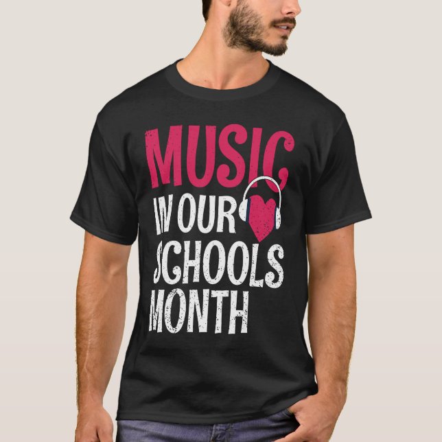 Camiseta Música Em Nossas Escolas Instrumento De Marcha Mês (Frente)