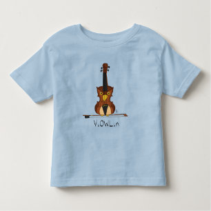 Camiseta Música Engraçada Violin Cute Owl Musical Kids