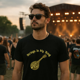 Camiseta Música Folclórica Bluegrass de Bandolim Cordas