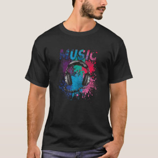 Camiseta Música Fones de ouvido de Lover Música é o meu Lug