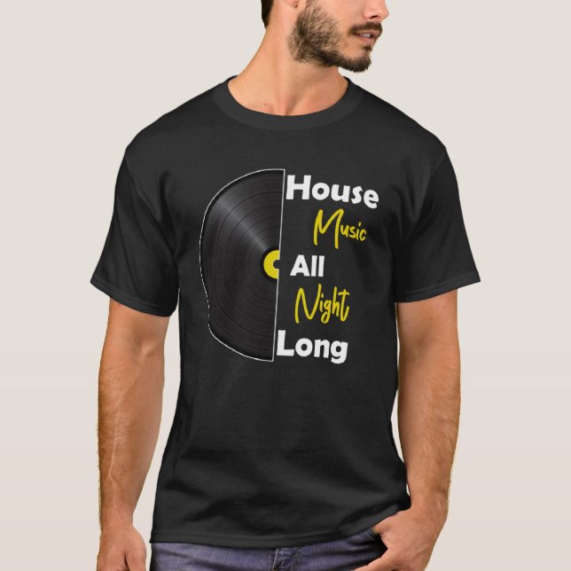 Camiseta Música House Por Toda A Noite Vinyl Kandy Rave Hou (Frente)