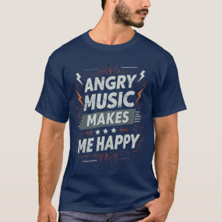 Camiseta Música Irritada Me Faz Feliz Citação Engraçada de