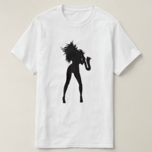 Camiseta Música Jazz Mulher Saxofonista