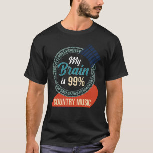 Camiseta Música Letra Meu Cérebro É 99 Música country