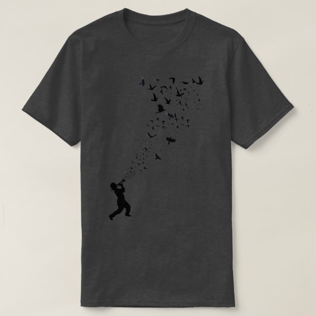 Camiseta Música Liberdade e Pássaros 1  (Frente do Design)